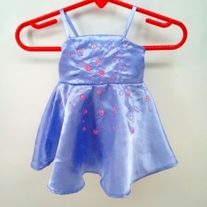 Build-A-Bear Satin Style Purple Pink Sequins Velcro Evening Ball Dress Gown